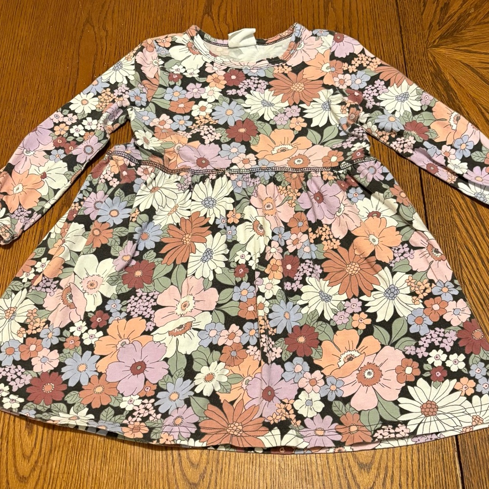 Cotton On Pink Sundress Long Sleeve Crew Neck Casual